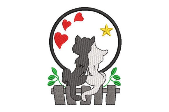 Cats in Love with Hearts