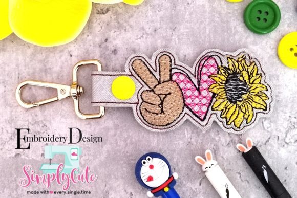 In the Hoop Keychain Peace Love Sunshine Review