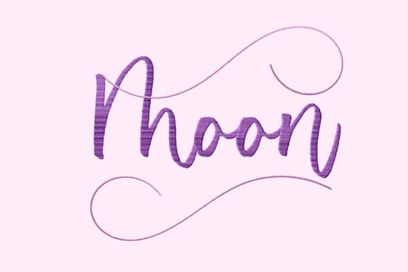 Moon Lettering Script for Holiday Embroidery Projects