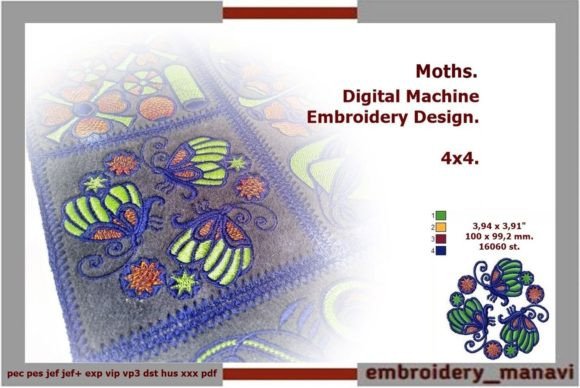 Moths Embroidery Design: A Designer's Review for Personalized Gifts
